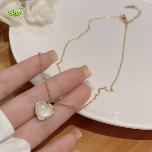 گردنبند قلبی نگینی کد 2002