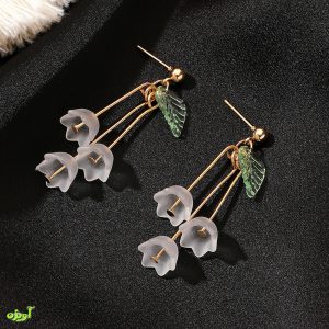 گوشواره اکریلیک گل و برگ کد 1022