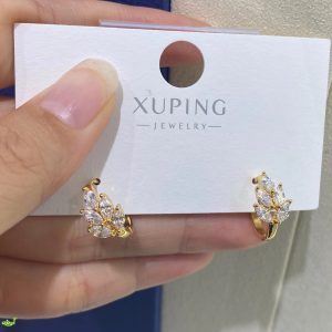 گوشواره طرح برگ سفید ژوپینگ کد 11007