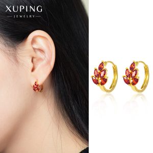 گوشواره طرح برگ قرمز ژوپینگ کد 11008