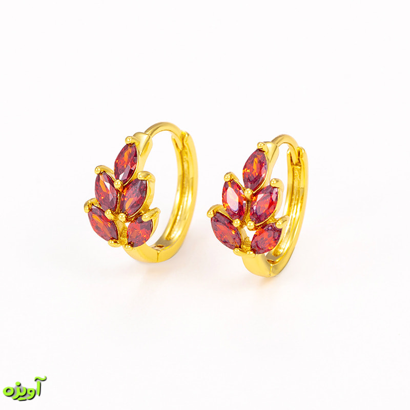 گوشواره طرح برگ قرمز ژوپینگ کد 11008