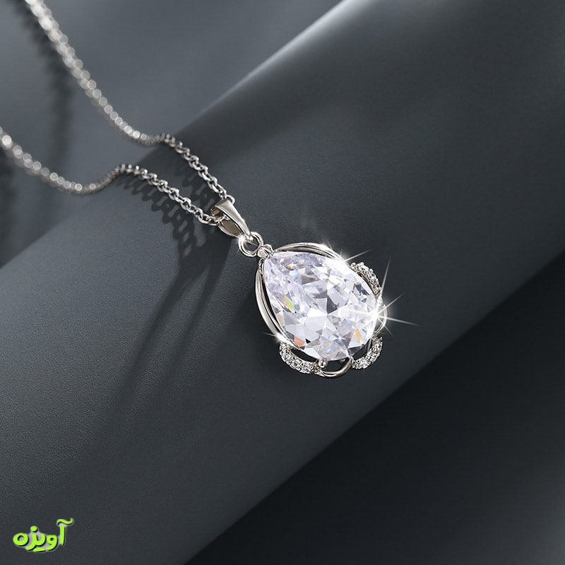 گردنبند بدون زنجیر کریستال بزرگ ژوپینگ کد 15005