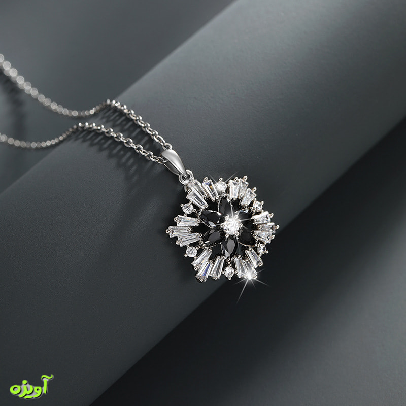 اویز گردنبند دانه برف مشکی ژوپینگ کد 15009