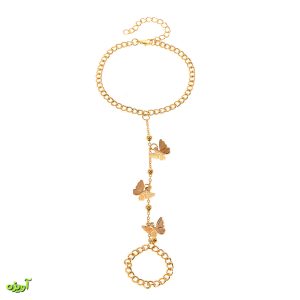 دستبند انگشتری پروانه کد 3007