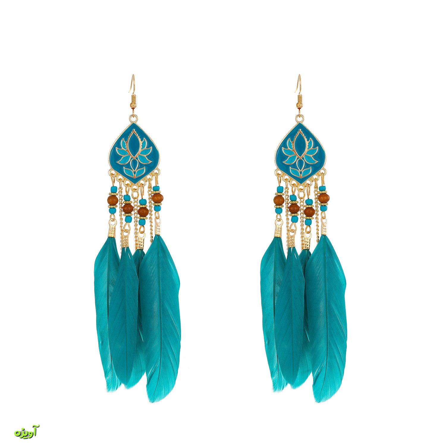 گوشواره اسلیمی پر کد 1051