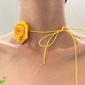 گردنبند پارچه ای گل زرد کد 2016