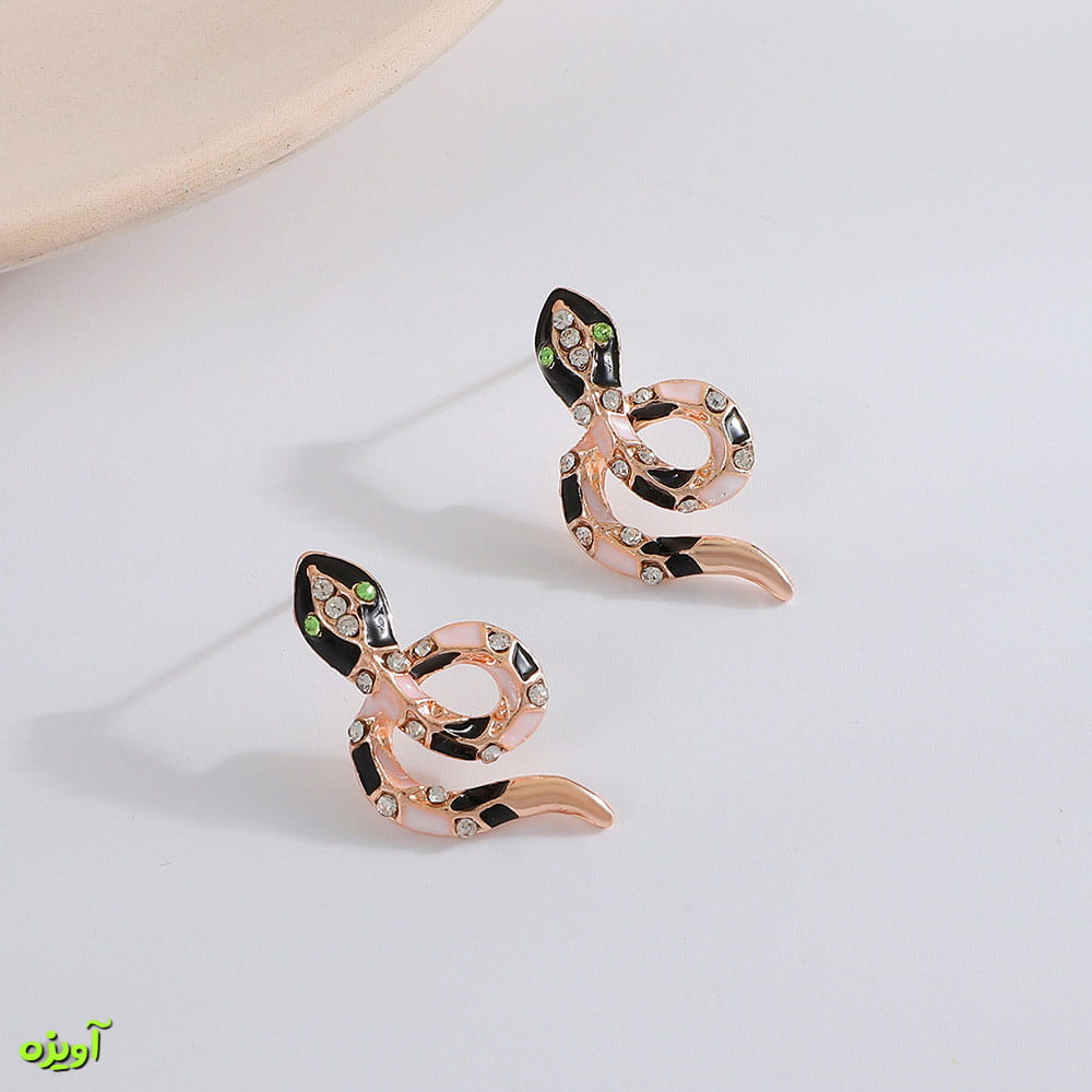 گوشواره مار نگین دار کد 1061