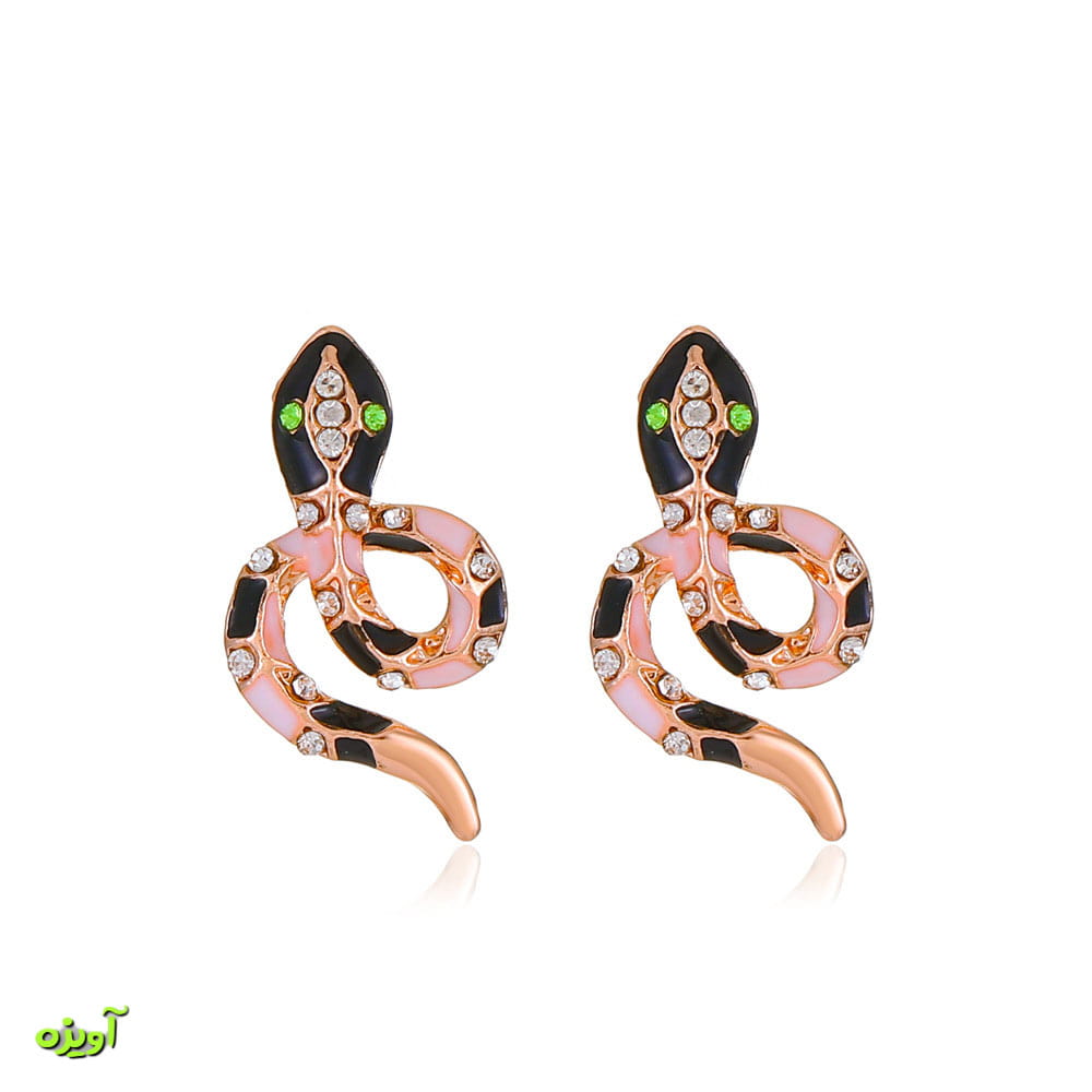 گوشواره مار نگین دار کد 1061
