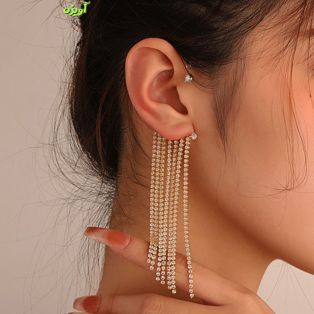 گوشواره ایرکاف نگینی کد 1087